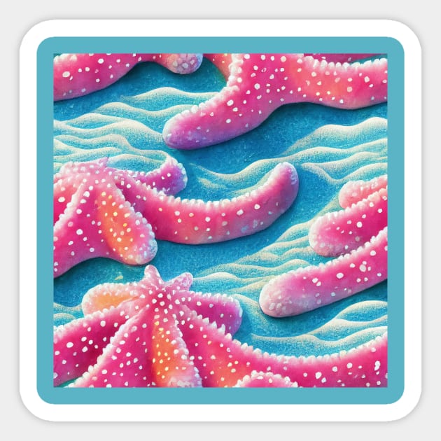 Pink Sea Star Sticker by fistikci